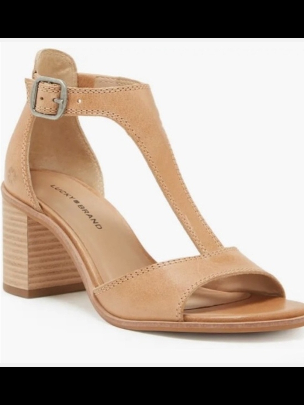 Lucky Brand Women's Sabeni  Dusty Tan T-Strap Sandal. Size 9